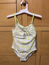 Cat  Jack Girls' Gingham Check One Piece Swimsuit Green XS 4-5 NWT 