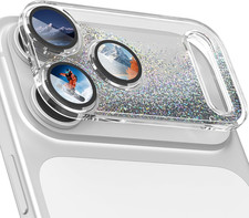 for Iphone 17 Pro Max Camera Protector, Bling Glitter Camera Cover Design Flowin