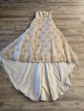 Monique Lou David’s Bridal M Embroidered Beaded Wedding Dress Ivory