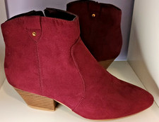 Fabulous Footwear by George ankle boots size 5 burgundy faux suede 2" heel