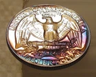 1964 Gem Proof Quarter 90% Monster Colorful Toning #427 ~ 3