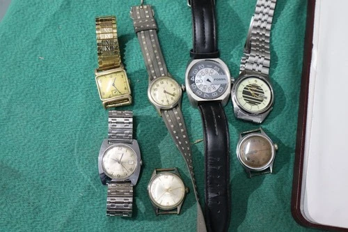 7 ,VINTAGE MENS WRIST WATCHES HAMILTON - ELGIN - SEALAND-CLINTON ETC - SEIKO 5