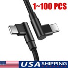 90 Degree Angle USB-C to USB-C Charger Cable Fast Charging Type Sync Cord LOT
