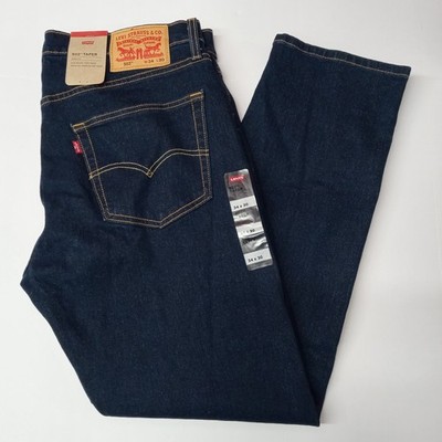 Levi's 502 Taper Men's Stretch Jeans Size 34x30 Dark Blue Sits Below Waist New