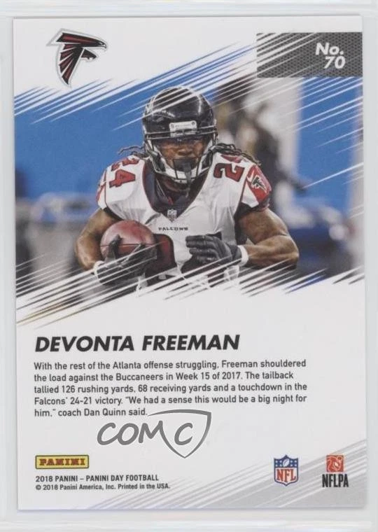 2018 Panini Day The Top 100 Rapture /25 Devonta Freeman #70 - Image 2 of 2