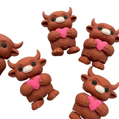 Articulated Highland Cow 3D Printed Fidget Toy with Heart