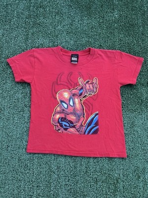 Y2K Marvel Spider-Man Graphic Baby Tee Red Mad Engine Kids XL 16 x19  T Shirt