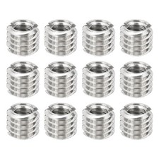 12 Pcs 1/4" Female to 3/8" Male Convert Screw Adapter Mounting, Silver