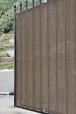 Gate Privacy Screen Gate Cover Privacy Barrier Screen with Grommets in Walnut