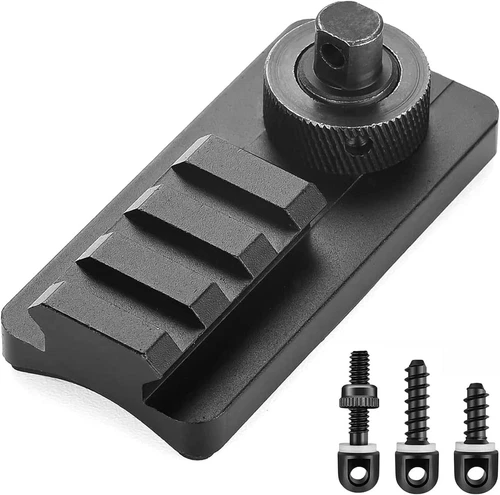 Aluminum Rifle Sling Swivel Stud 3 Slot to Picatinny Rail Bipod Mount - Picture 1 of 16