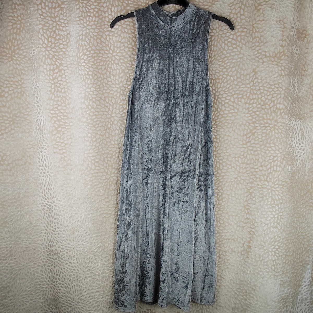 Brandy Melville Womens Dress Grey Crush Velvet Size Small Knee Length  Sleeveless | eBay