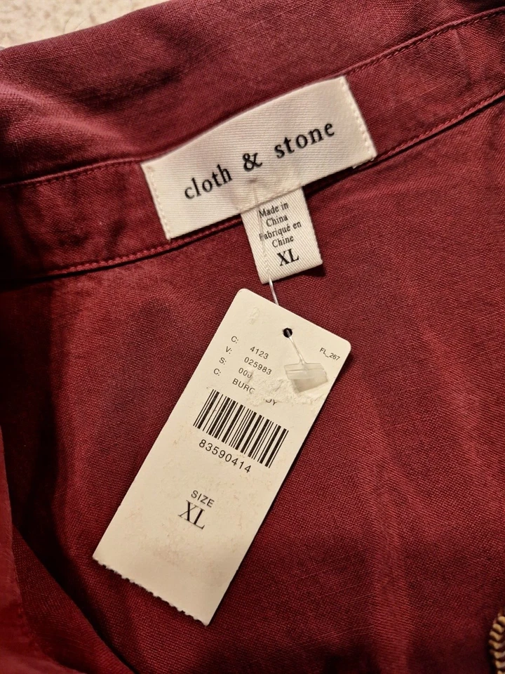 Mono utilitario Anthropologie de tela y piedra con cremallera frontal borgoña/marrón XL NUEVO CON ETIQUETAS Foto 4 de 4