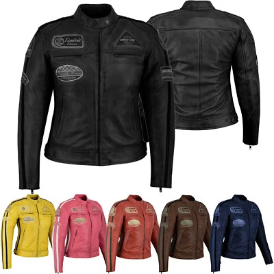 ASPIDEX Giacca Moto Donna Naked Scooter Impermeabile Da Corsa in Pelle Vintage