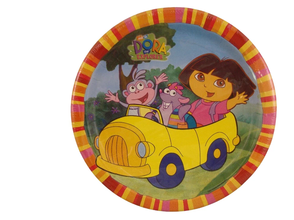 PLATOS DE PAPEL PARA CENA DORA LA EXPLORADORA PAQUETE DE 8 -- 2 PAQUETES - SUMINISTROS PARA FIESTAS Foto 2 de 2