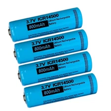 4x PKCELL 14500 AA 3.7V 800mAh Li-ion Rechargeable Batteries for Headlamps