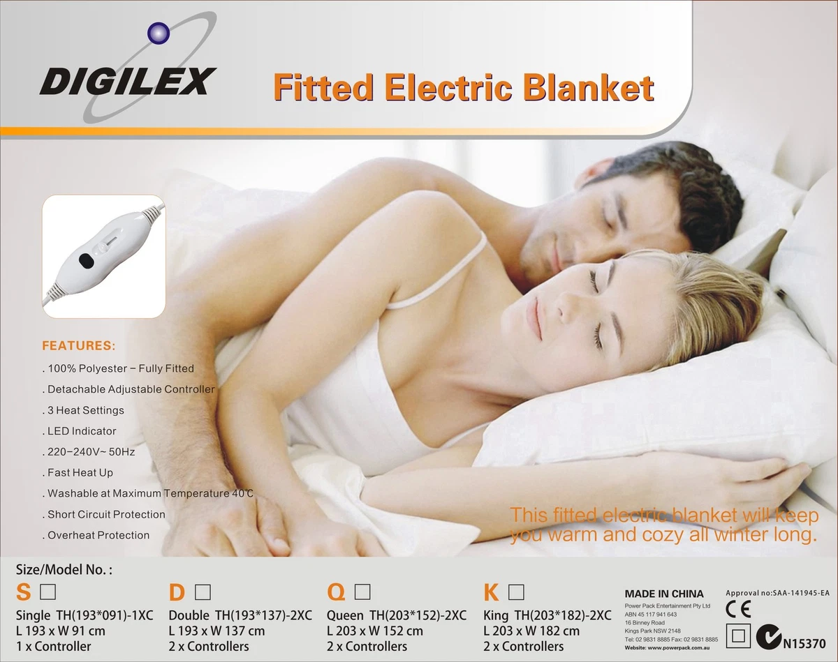 Digilex Washable Single Size Fitted Polyester Electric Blanket With  Controller | eBay