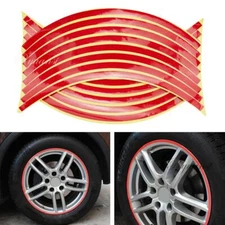 16 Strip Reflective Car Rim Wheel Tape Sticker Stripe Decal For 18inch Wheel Hub
