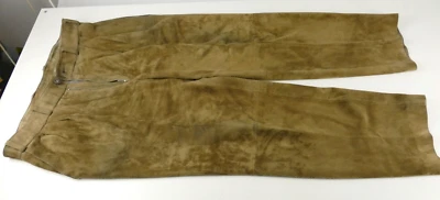 Markenlos Lederhose Ziegenvelours Gr.54 getragen mit Patina RT-1731 - Bild 1 von 4