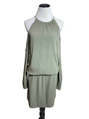 Tobi Dress Womens Medium Green Cold Shoulder Sleeve