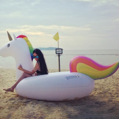 98.4'' Giant Inflatable Unicorn Pool Float Beach Swimming Large Tube Floaties Toy