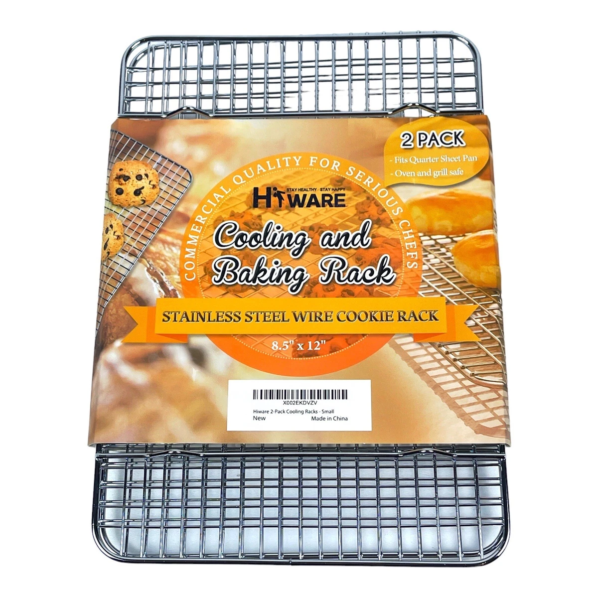 Hiware 2-Pack Cooling Racks for Baking - 8.5 x 12 - Quarter Size -  Stainless Steel Wire Cookie Rack Fits Quarter Sheet Pan, Oven Safe for  Cooking