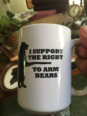I SUPPORT The Right To  Arm BEARS COFFEE CUPS