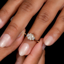 Women Diamond Ring Radiant Cut 1.50 Ct Lab Grown IGI E F VVS2 14k White Gold 5.5