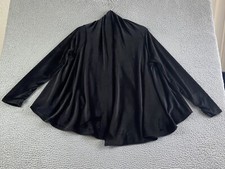 Diane Kroe Womens S/m Black Velvet Cardigan Jacket Mink Soft Travel Wrap Exc