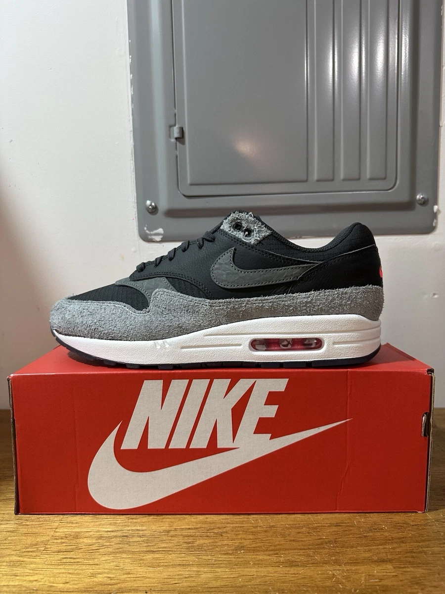 Nike Air Max 1 Premium Dark Smoke Grey Flash Crimson for Sale