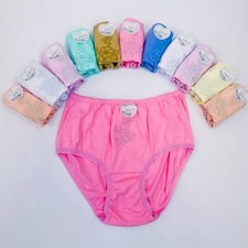 12pc Women High Waist Cotton Panties Briefs Ladies Underpants Underwear Knickers