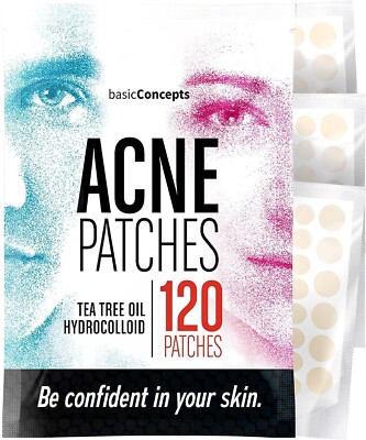 Acne Patches Tea Tree Oil Hydrocolloid Pimple Patches for Face Blemish Zit Patch
