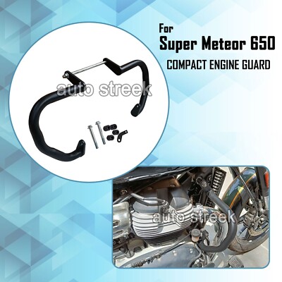 Passend Für Royal Enfield SUPER METEOR 650 ''Schwarzer Kompakter Motorschutz''
