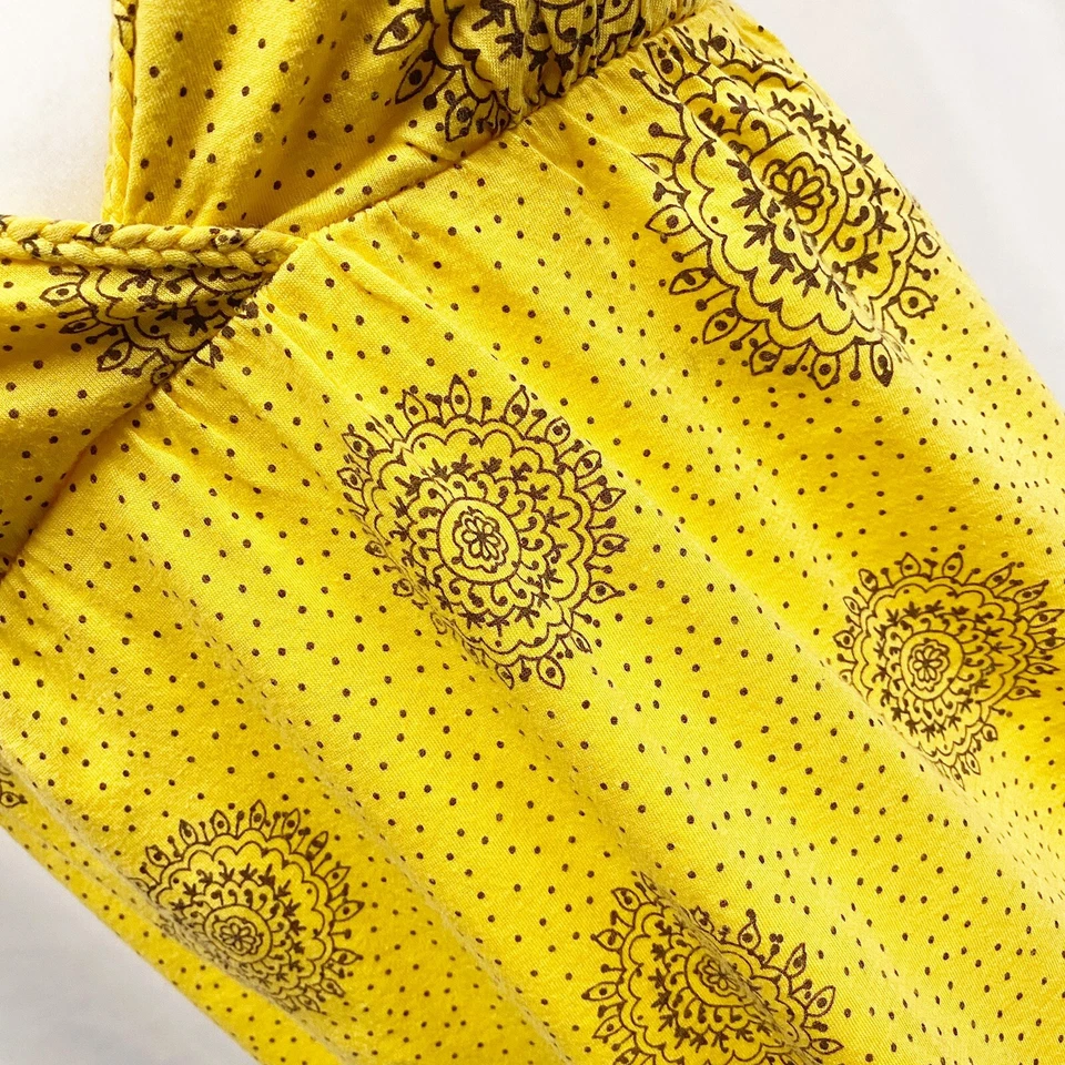 Top de pijama con estampado de mandala boho amarillo Buttercup talla XS Foto 2 de 4