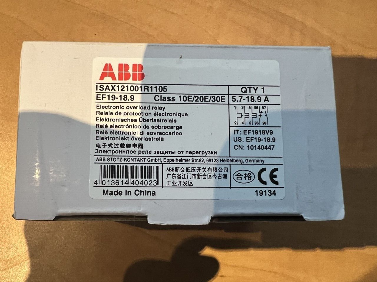ABB EF19 6.3 Thermal Overload Relay 3.2-6.3A IEC 1SAX121001R1104 NEW IN BOX - Foto 6