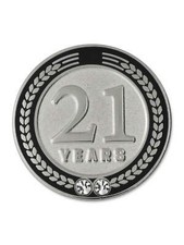 PinMart's 21 Years of Service Award Employee Recognition Gift Lapel Pin - Black