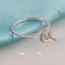 Semi Mount Ring Stone Setting Size 5x5 MM Round Shape 925 Sterling Silver Ring
