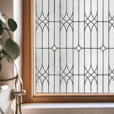 Window Privacy Film, Stained Glass Decorative Static Cling, Removable Sun Blocki