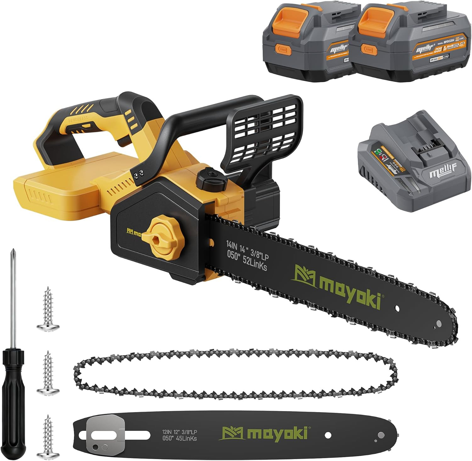 Cordless 40V 14" Chainsaw Compatible with Dewalt 20V MAX Bat