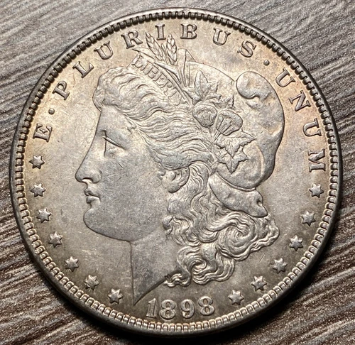 1898 Morgan Silver Dollar .900 Fine Old Vegas Slot Machine Coin Silver Stacker $