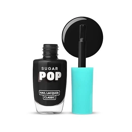 SUGAR POP Nail Lacquer 21 Black Berry (Black) | Dries In 45 Seconds | Chip-Resis