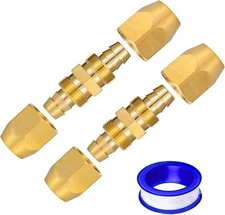 2PCS Soild Brass Air Reusable Hose Splicer For 2 Pack 1/4 Inch, Bronze 