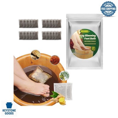 20PCS Ginger & Mugwort Lymphatic Drainage Foot Soak Bags for Relaxation & Swe...