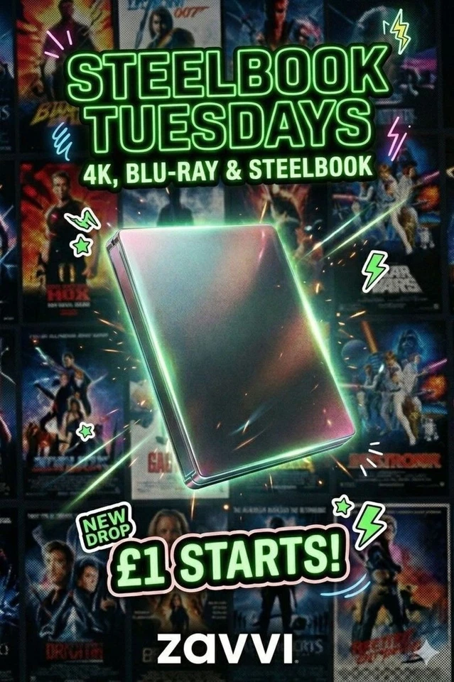STEELBOOK TUESDAYS @ ZAVVI! STEELBOOKS, 4K, BLU-RAY + MORE! £1 STARTS