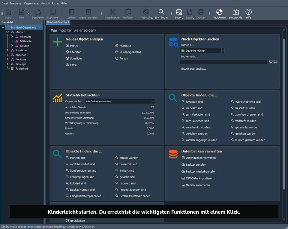 Stecotec Münzen-Verwaltung Pro 3 [CD-ROM] Profi-Software f. Sammler - Programm - Bild 3 von 4