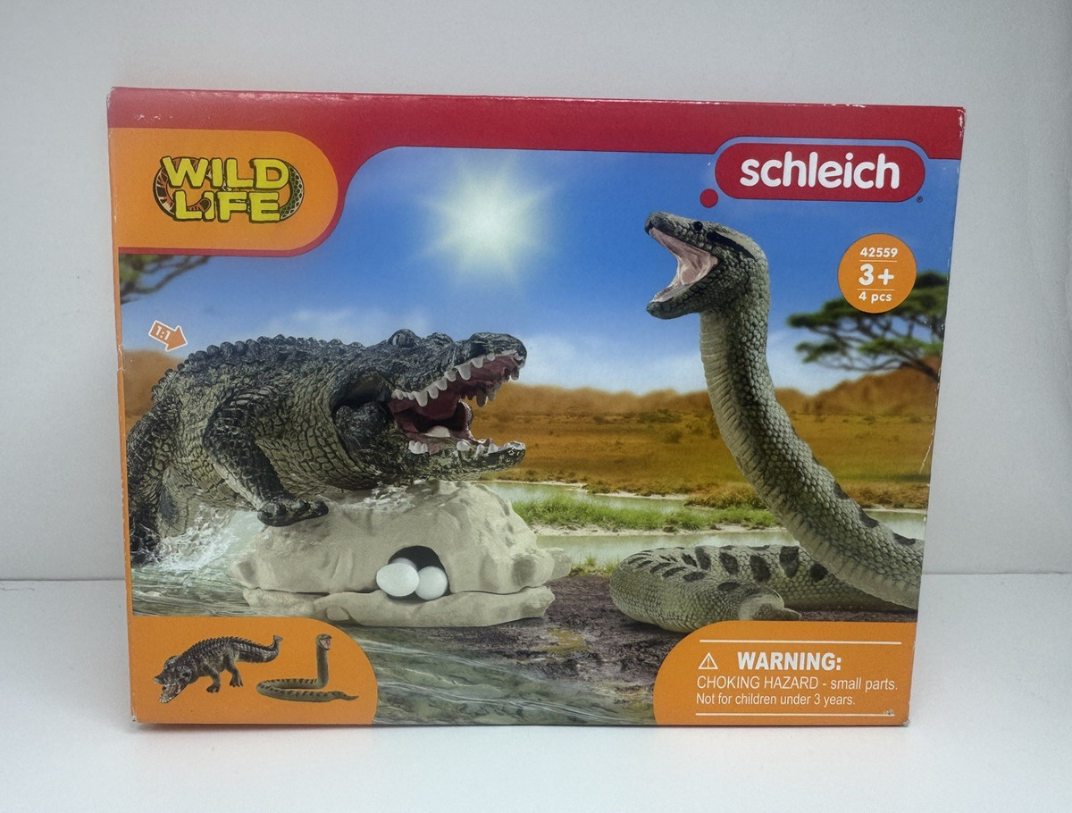 Schleich Wild Life 42559 Crocodile Snake Nest Set NEW Sealed 4pc