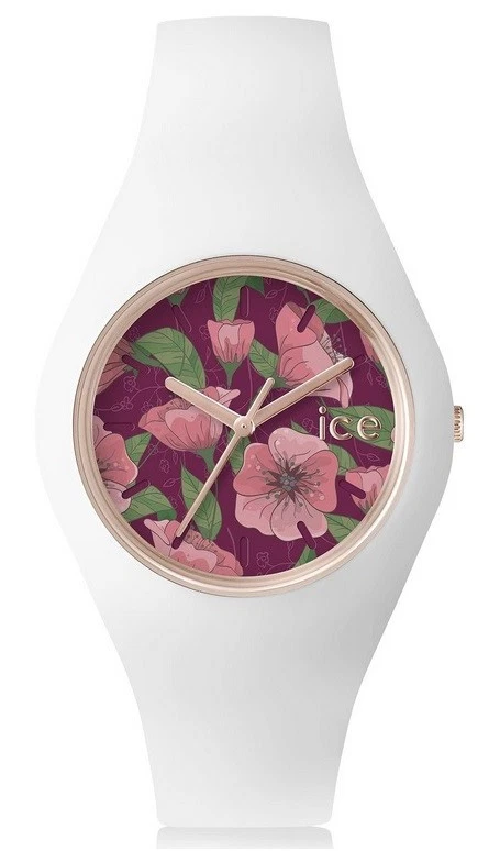 Ice-Watch ICE  flower Poppy MEDIUM Damenuhr neu Silikon weiß FL.POP.U.S.15 M14 - Bild 1 von 1