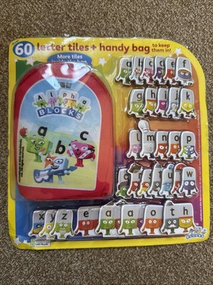 CBeebies Alpha Blöcke 60 Buchstabenplättchen + Handytasche - nagelneu Lesen & Lernen
