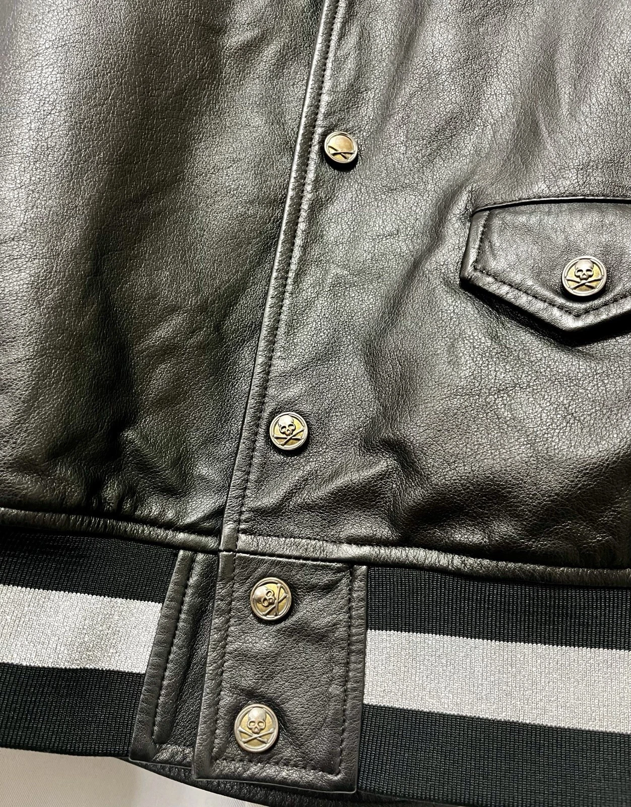 Rare Mastermind Japan MMJ Lambskin Leather Hoodie Size-XL Made in Japan π―π΅ - product detail image 7