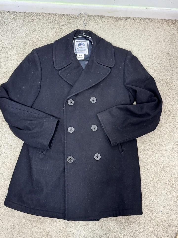 DSCP Quarterdeck Collection Peacoat Mens 42R Wool Navy Military Coat Classic - Image 2 of 4
