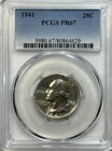 1941 Washington Quarter 25C PCGS PR67 Proof Silver – High Grade